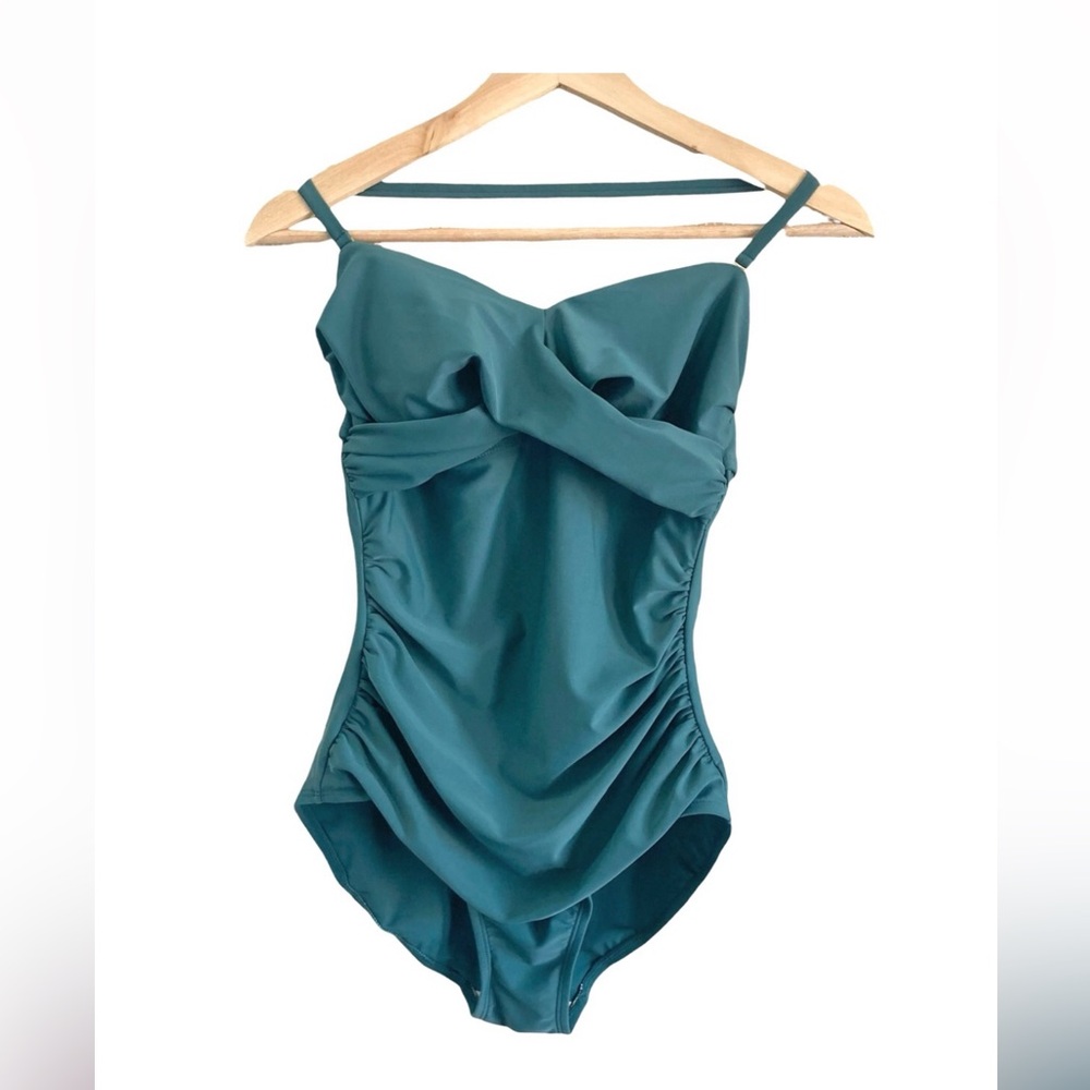 Merona Strapless Twist-Front One-Piece Swimsuit Marine Teal